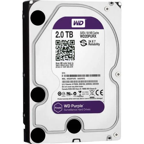 WD 2TB SATA/64MB Cache Internal Hard Disk | WD Purple Surveillance Hard Disk | 3.5-inch | Optimized for CCTV & NVR Systems